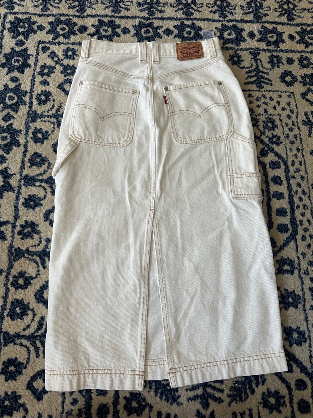 Levis cream denim midi skirt